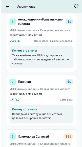 Скриншот 3 приложения Аналоги лекарств